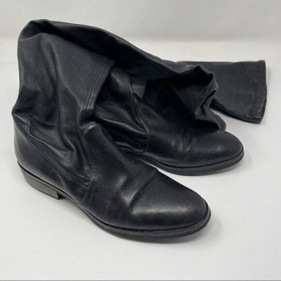 Parallele Paris France womans thigh high flat boots black leather UK 2 Us4 BoxE - Picture 4 of 8